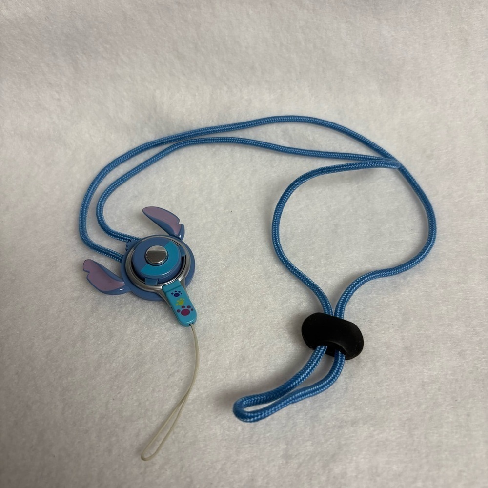 STITCH Blue LANYARD w/ Detachable Keychain Adjustable Disney Japan